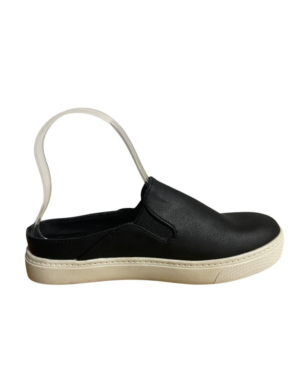 London Undgerground Nana Sneakers Womens Size 6 Black Slip-On Mule Faux Leather